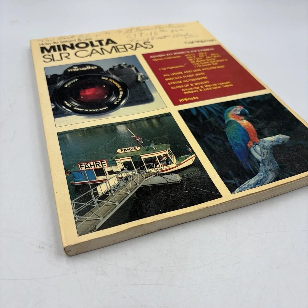 How To Select & Use Minolta SLR Cameras Carl Shipman 1980 Book